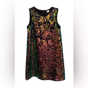 GAP Kids Rainbow Sequin Dress Size Small Party Holiday Shift